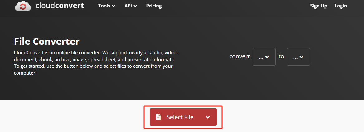 convert CBR to PDF with CloudConvert 1