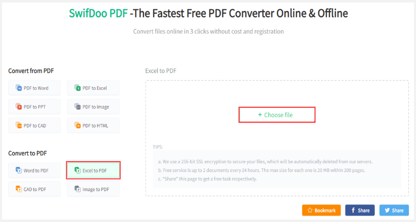 Convert CSV to PDF online with SwifDoo PDF