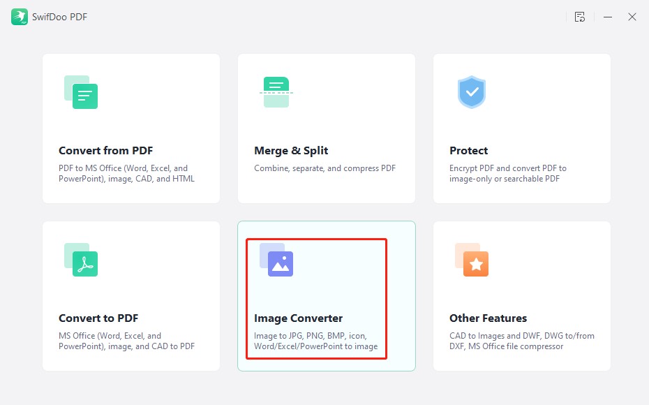 Convert Excel to JPG with SwifDoo PDF image converter step 2