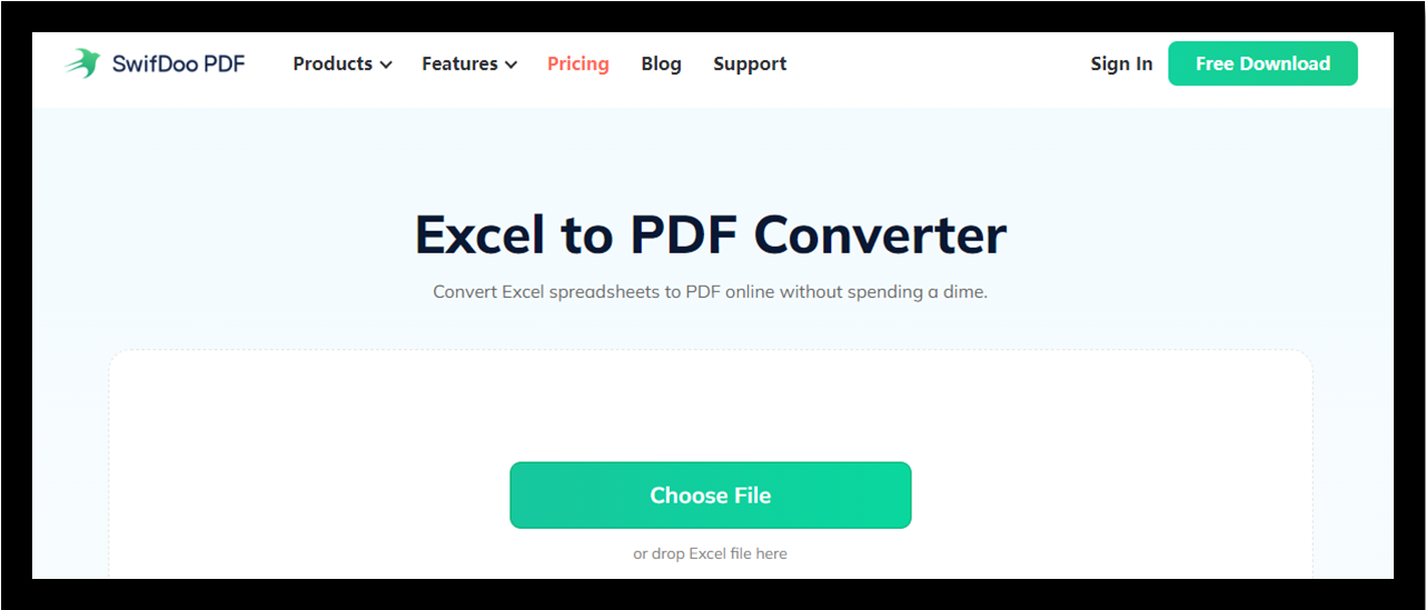Convert Excel to PDF without losing formatting using SwifDoo PDF online converter 1