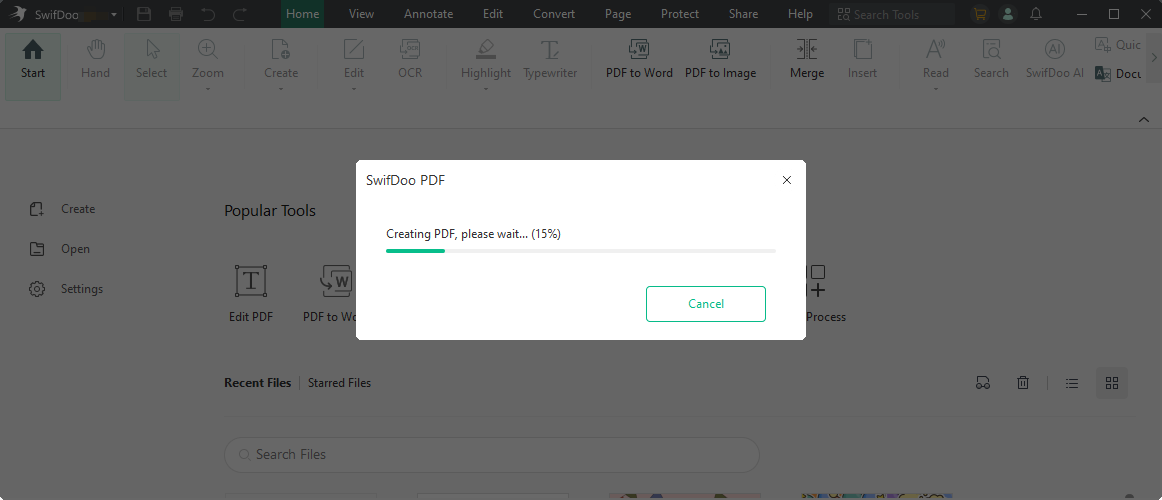 Convert Excel to PDF without losing formatting in SwifDoo PDF desktop step 3