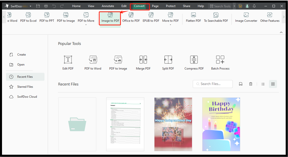 convert flipbook to PDF with SwifDoo PDF by converting image 1