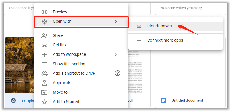 Convert HEIC to PDF in Google Drive online