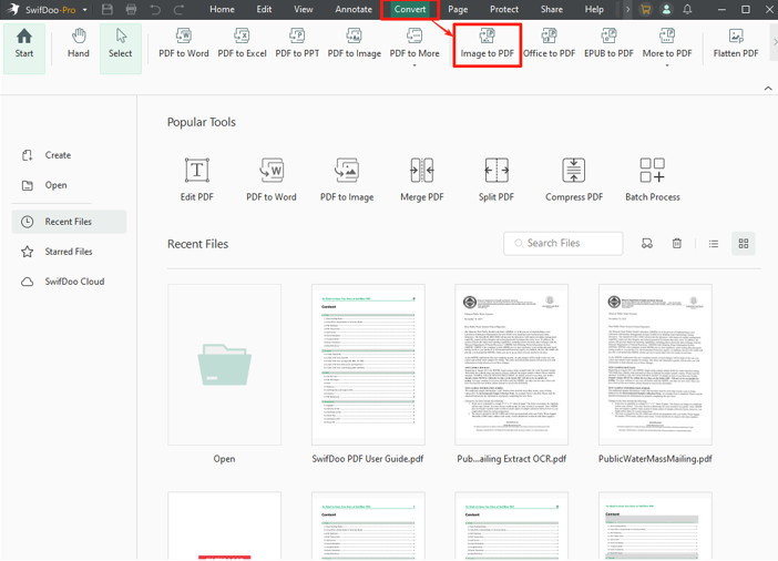 convert HEIF to PDF on Windows step 2 choose image to pdf option