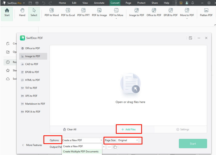 convert HEIF to PDF on Windows step 3 add images