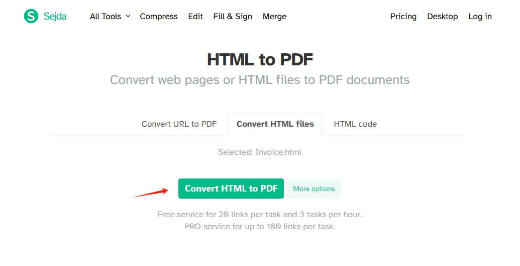 Upload HTML files