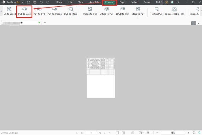 Convert JPG to Excel with SwifDoo PDF Desktop Converter 2
