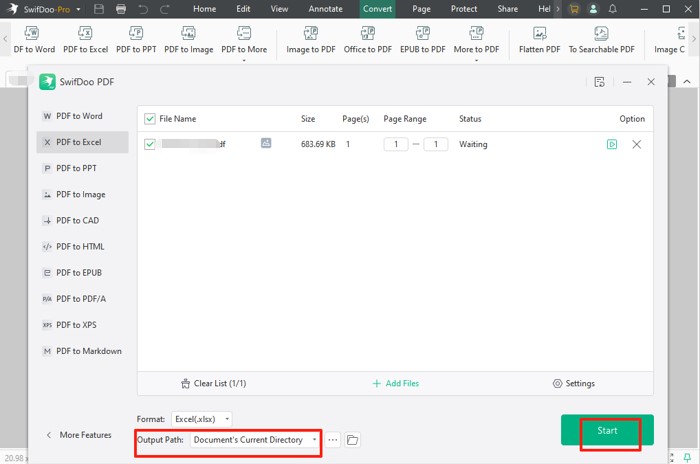 Convert JPG to Excel with SwifDoo PDF Desktop Converter 3