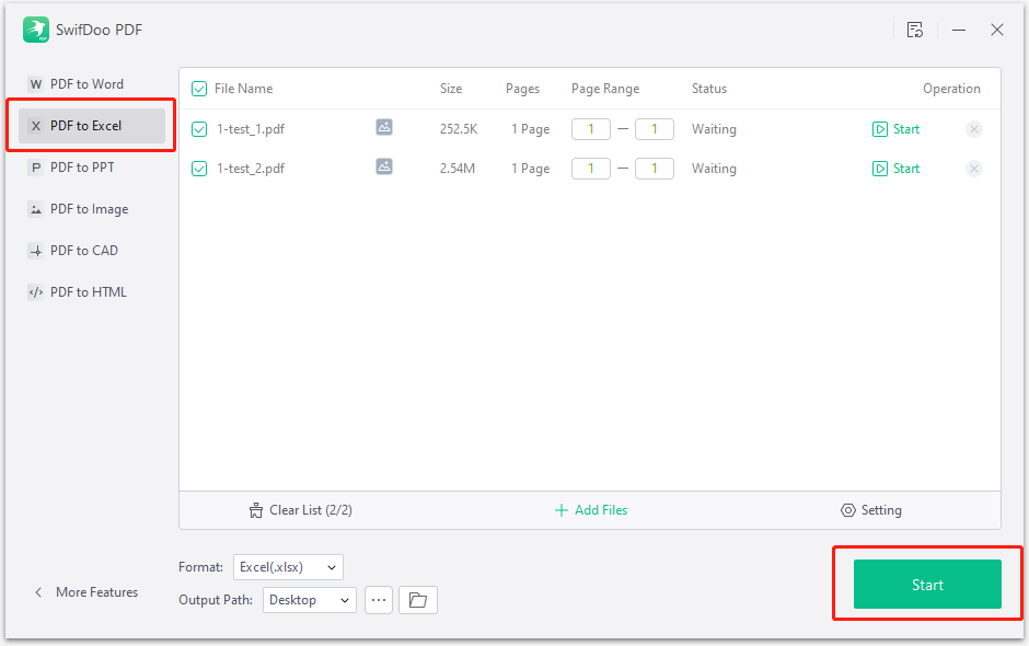 SwifDoo PDF Desktop convert JPG to Excel step 5