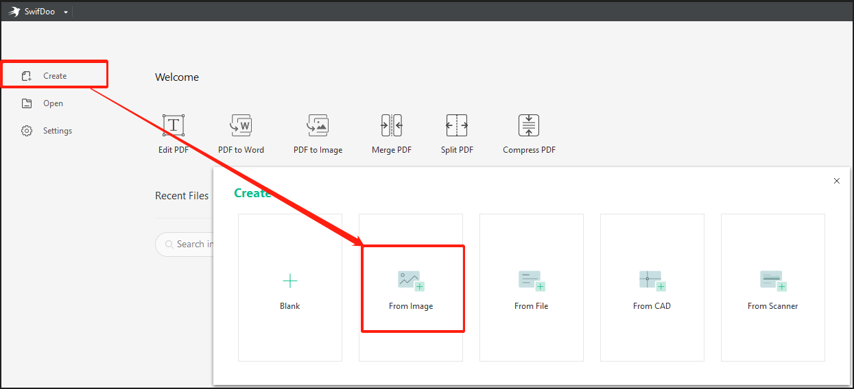 SwifDoo PDF Desktop convert JPG to Excel step 1