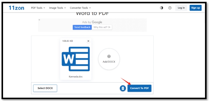 Convert a Kannada Word file to a PDF in 11zon