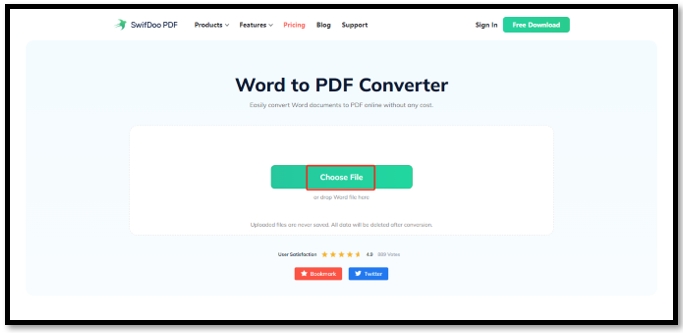 Convert a Kannada Word file to a PDF in SwifDoo PDF Online Converter