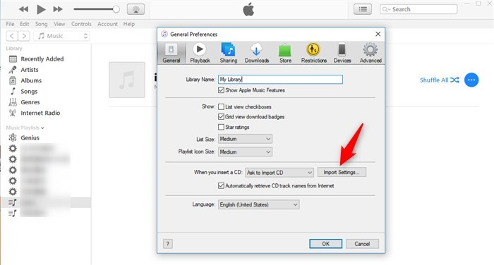 Convert MP4 to WAV in iTunes step 2