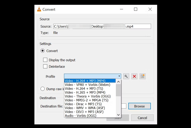 Convert MP4 to WAV with VLC Media Player step 3