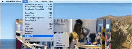 Convert MPG to MOV with QuickTime Player