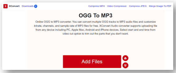 Convert OGG to MP3 with XConvert