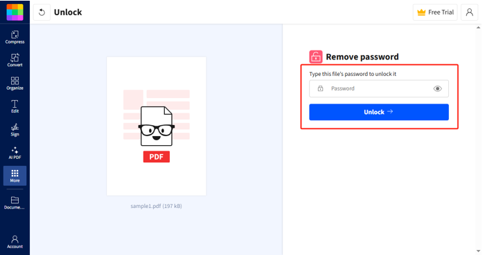 How to Change Password-protected PDF to Normal with Smallpdf