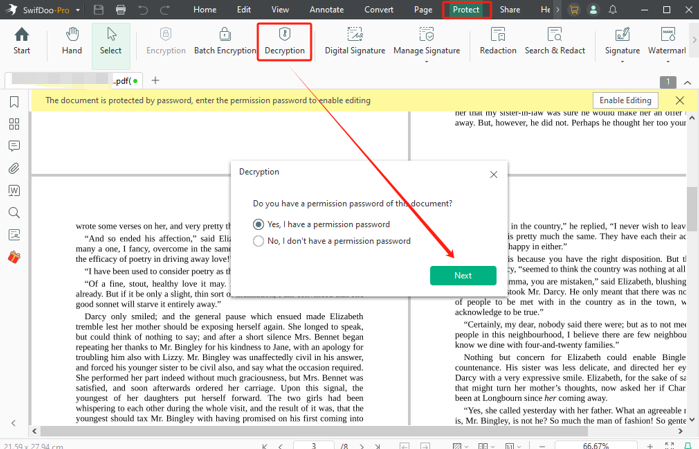 How to Convert Password-Protected PDF to Normal PDF with SwifDoo PDF 2
