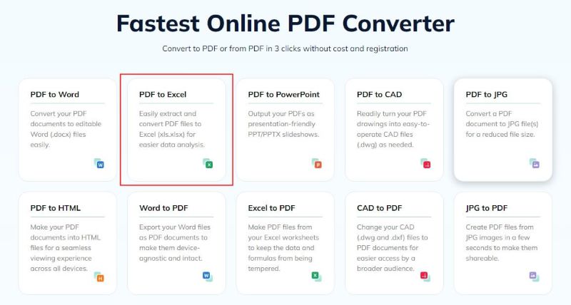 PDF to Excel