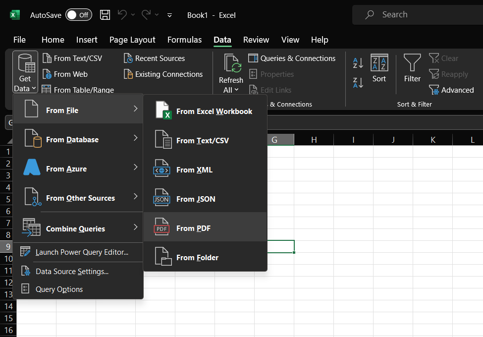 Excel Get Data