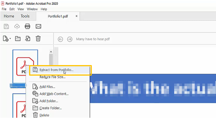 Convert PDF Portfolio to a Single PDF in Adobe Acrobat Pro 1