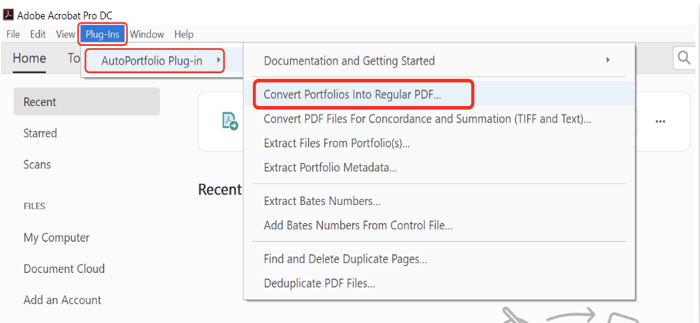 Convert Portfolio to Single PDF with Acrobat Plugin 1