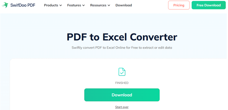 Free PDF to Excel Converter for Mac: SwifDoo PDF Online 3
