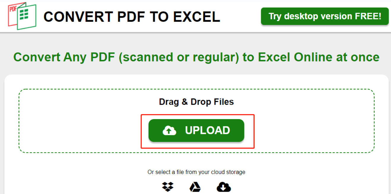 Convert PDF to Excel online with PDFtoExcelConverter