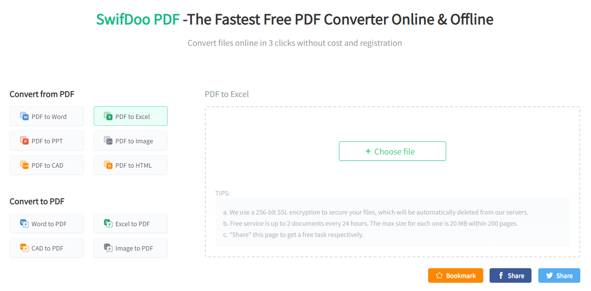 Convert PDF to Excel Online