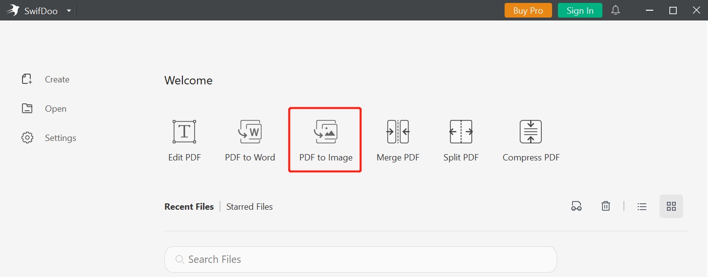 Convert PDF to JPEG with SwifDoo PDF step 1