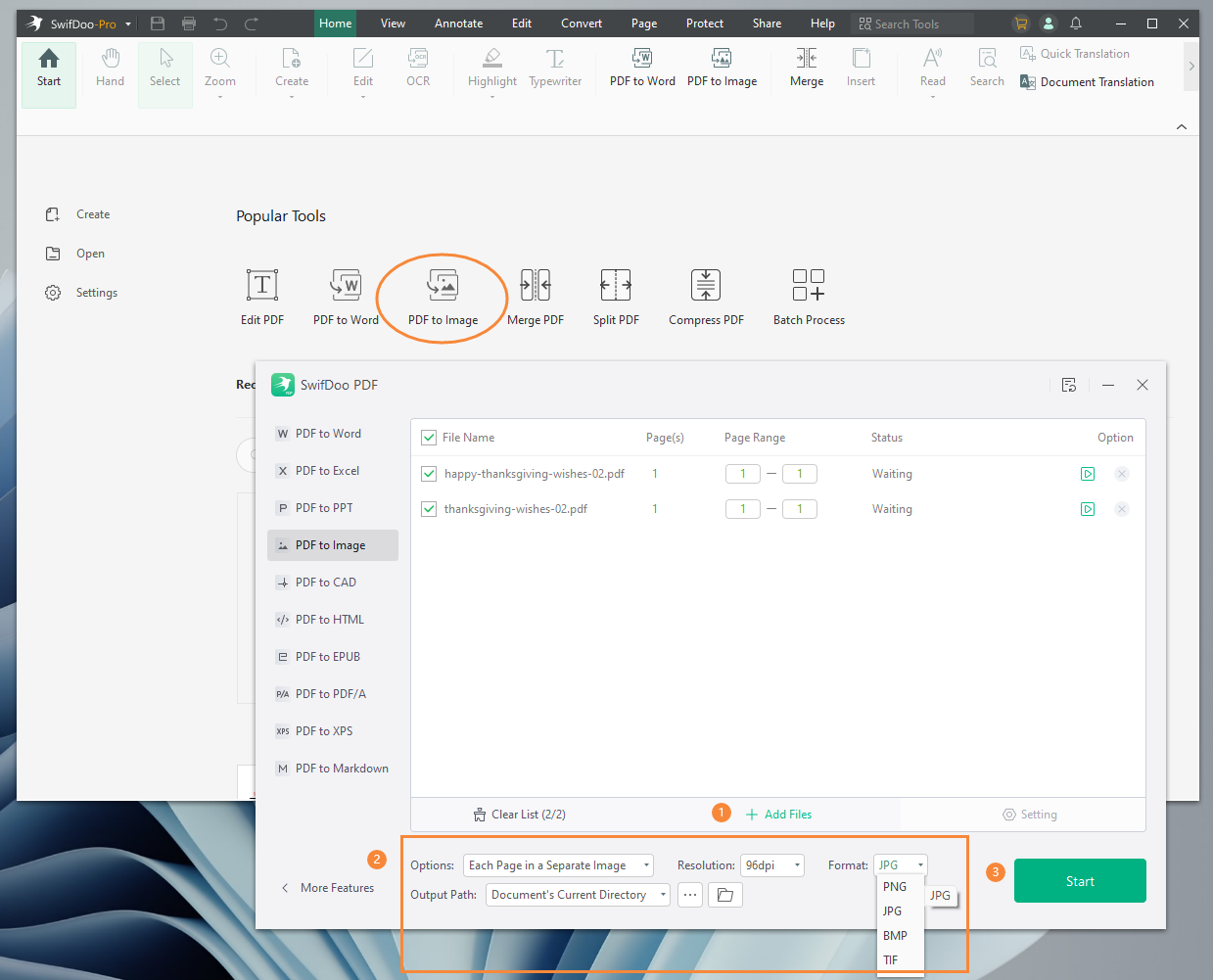 Convert PDF to JPG with SwifDoo PDF Desktop