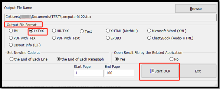 convert PDF to Latex using InftyReader 2