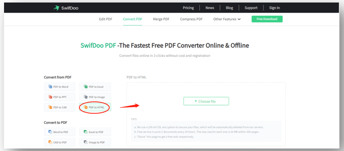 Convert PDF to link online