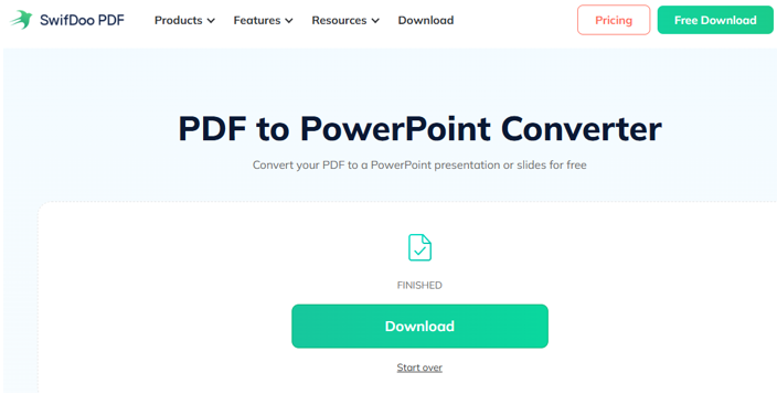 Convert PDF to PowerPoint on Mac with Online SwifDoo PDF 3