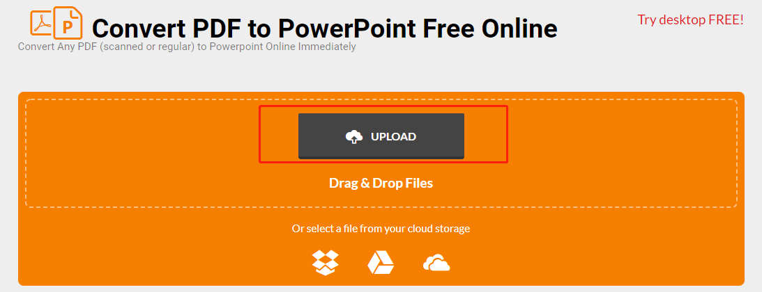 Convert PDF to PowerPoint with convertpdftopowerpoint step 1