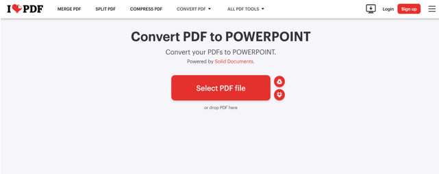 convert PDF to PPT with iLovePDF 1