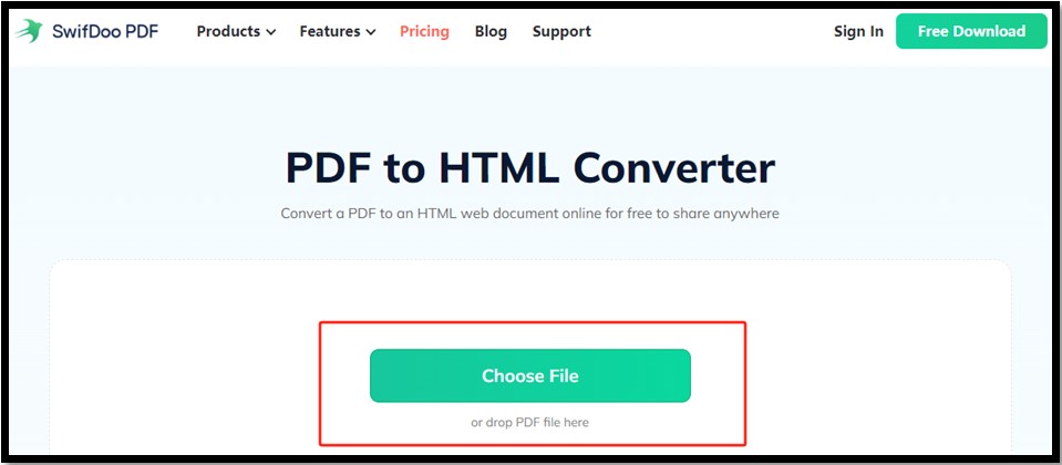 convert PDF to URL using SwifDoo PDF online converter 2