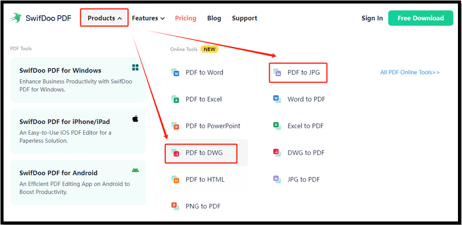 convert PDF to Visio with SwifDoo PDF Online 1