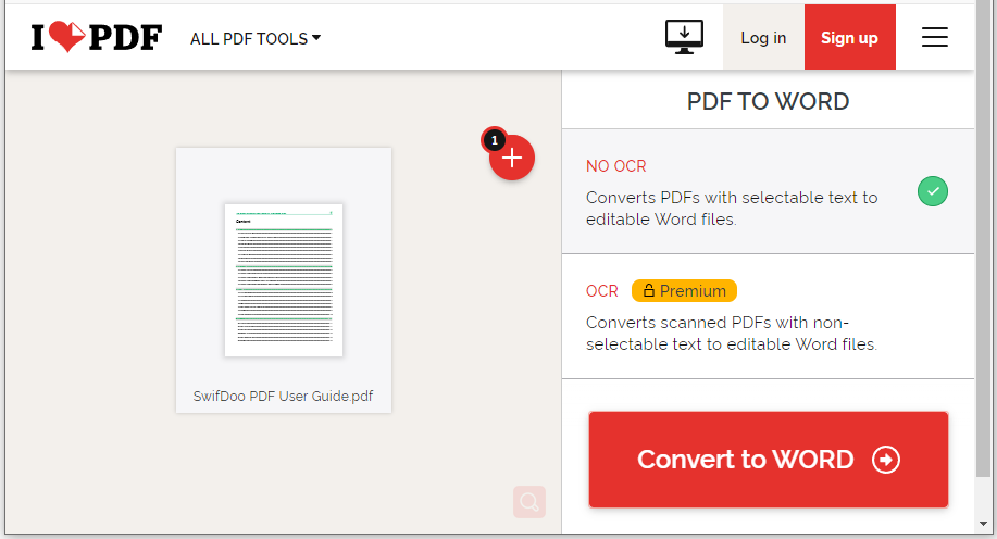 convert PDF to Word online with iLovePDF