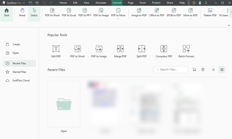 Interface of SwifDoo PDF
