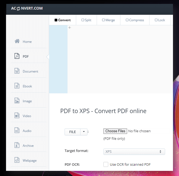Convert PDF to XPS in Aconverter