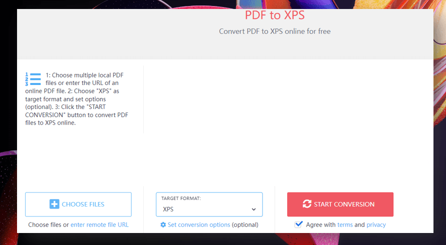 Convert PDF to XPS in CDKM