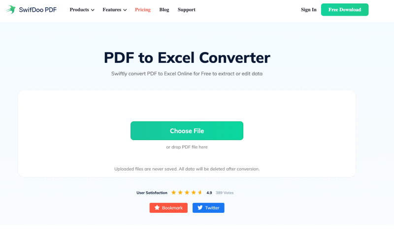 PDF to Excel