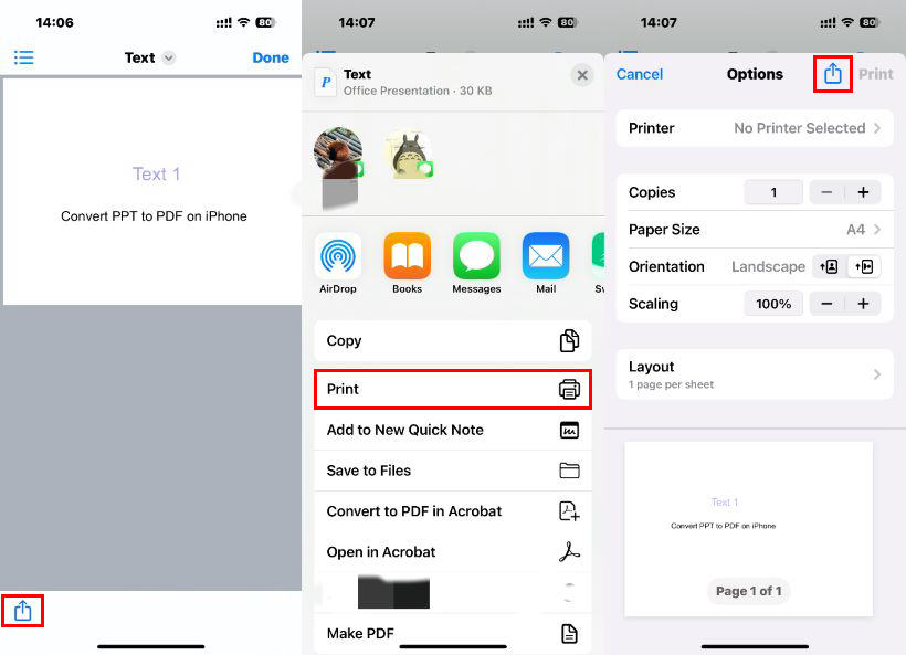 Convert PPT to PDF on iPhone via Files