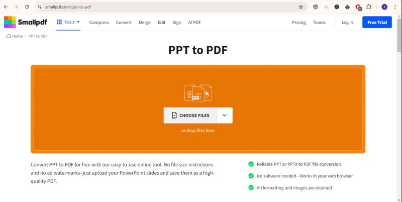 Smallpdf PPT to PDF