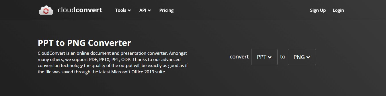 PPT to PNG converter CloudConvert