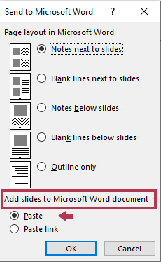 Add Slides to Microsoft Word Document