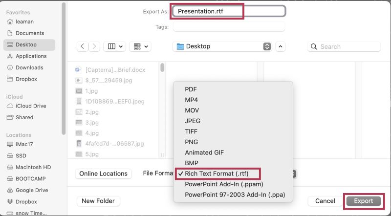 Convert PowerPoint to Word on Mac