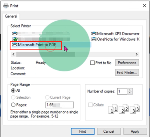 Convert RTF to PDF on Windows with Wordpad step 3
