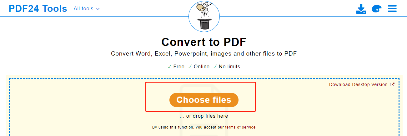 Convert RTF to PDF online with PDF24 Tools converter step 2